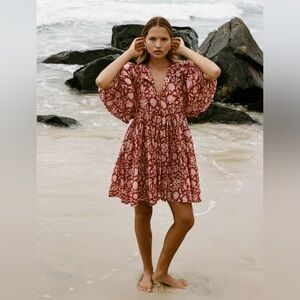 Daughters of India Kyra Mini Dress in Saffron Size M Medium